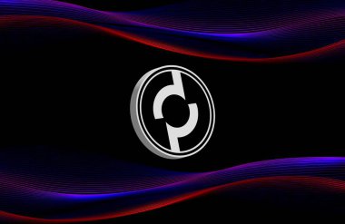 Dijital arkaplanda cep ağı-pokt şifreli para birimi resimleri. 3d illüstrasyon.