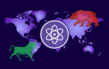 Dijital arkaplanda proton-xpr kripto para birimi resimleri. 3d illüstrasyon.