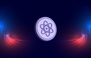 Dijital arkaplanda proton-xpr kripto para birimi resimleri. 3d illüstrasyon.