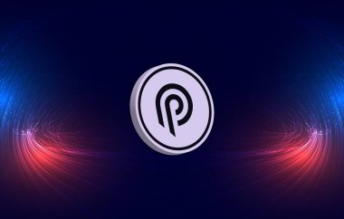 Dijital arkaplanda Pyth network para logosu resmi. 3d illüstrasyon.