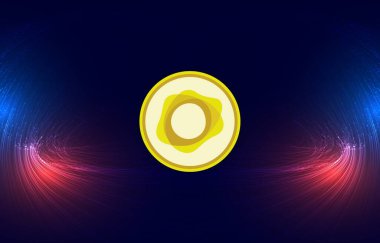 Soyut arkaplanda paxg-pax kripto para birimi çizimleri. 3d illüstrasyon.