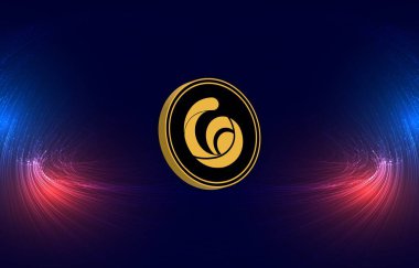 Radyo Kaka-Raca şifreleme para birimi görüntüleri. 3 boyutlu illüstrasyon. dijital paralar.