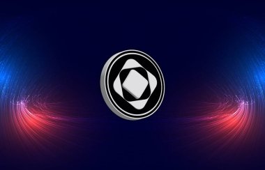 Dijital arkaplanda sanal para birimi görüntüleri. 3d illüstrasyon