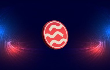 Dijital arkaplanda sei şifreli para birimi logoları var. 3d illüstrasyon.