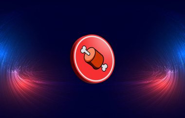 Dijital arkaplanda Shibaswap-bone para logosu resmi. 3d illüstrasyon.