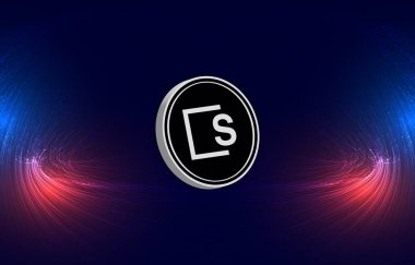 Dijital arkaplanda skale-skl şifreli para birimi logoları var. 3d illüstrasyon.