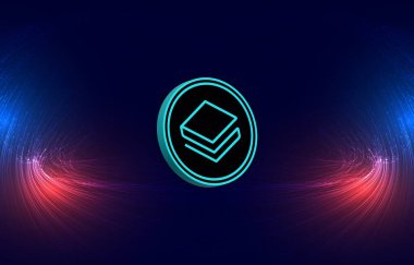 Dijital arkaplanda stratis-strax sanal para birimi görüntüleri. 3d illüstrasyon.