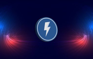 vethor token-vtho şifreli para birimi logoları dijital arkaplanda. 3d illüstrasyon.