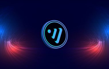 Venüs-xvs dijital arkaplanda bozuk para logosu görüntüsü. 3d illüstrasyon.