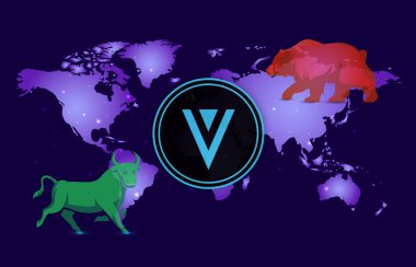 dijital arkaplanda verge-xvg sanal para birimi resmi. 3d illüstrasyon.