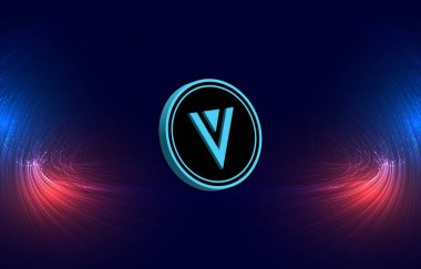 dijital arkaplanda verge-xvg sanal para birimi resmi. 3d illüstrasyon.