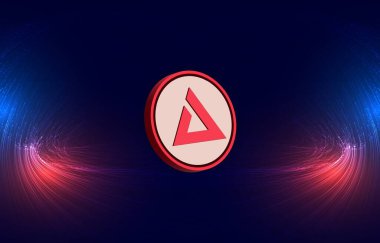 Dijital arkaplanda xai kripto para birimi resimleri. 3d illüstrasyon.