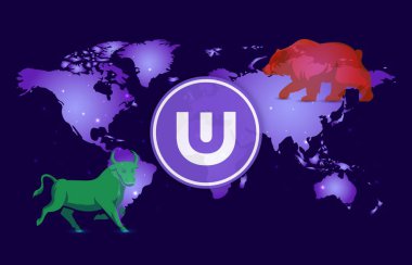 Dijital arkaplanda ultra-uos sanal para birimi görüntüleri. 3d illüstrasyon.