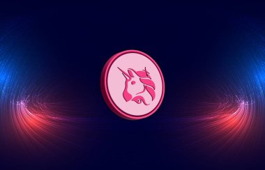 Uniswap-uni kripto para birimi görüntüleri. 3 boyutlu illüstrasyon. dijital paralar.