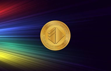 Dijital arkaplanda altkatman-alt kripto para birimi resimleri. 3d illüstrasyon.