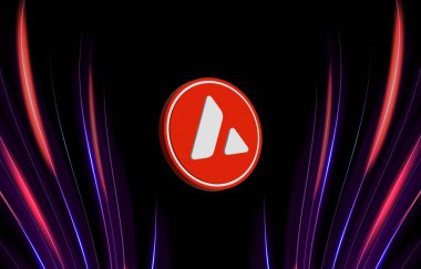 Dijital arkaplanda çığ-avax sanal para birimi görüntüsü. 3d illüstrasyon.