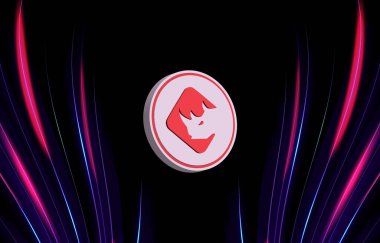 Dijital arkaplanda binaryx-bnx para logosu resimleri. 3d illüstrasyon.