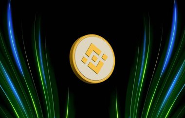 dijital arkaplanda binance-bnb sanal para birimi resmi. 3d illüstrasyon.