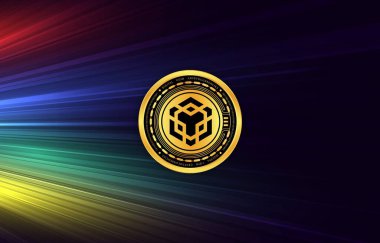 dijital arkaplanda binance-bnb sanal para birimi resmi. 3d illüstrasyon.
