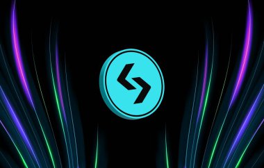 bitget token-bgb dijital arkaplanda şifreli para birimi logoları. 3d illüstrasyon.