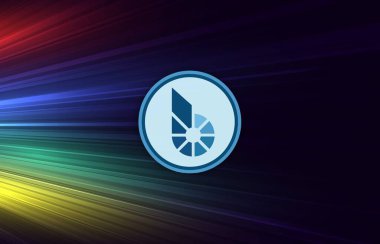 bitshare-bts dijital arkaplanda sanal para birimi resimleri. 3d illüstrasyon.