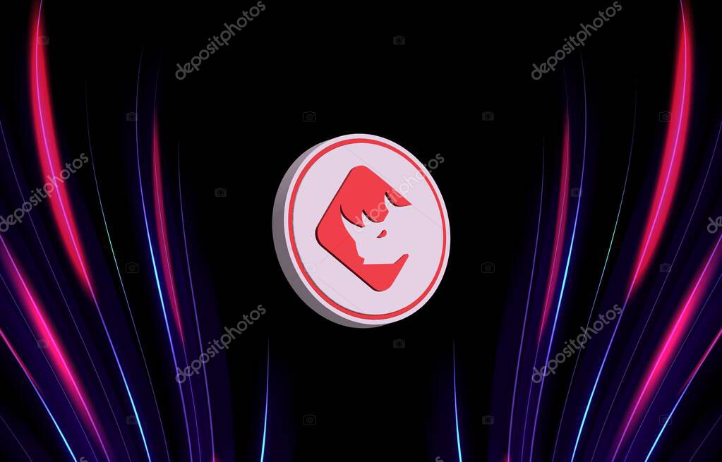 Binaryx-bnx coin logo images on digital background. 3d illustrations.
