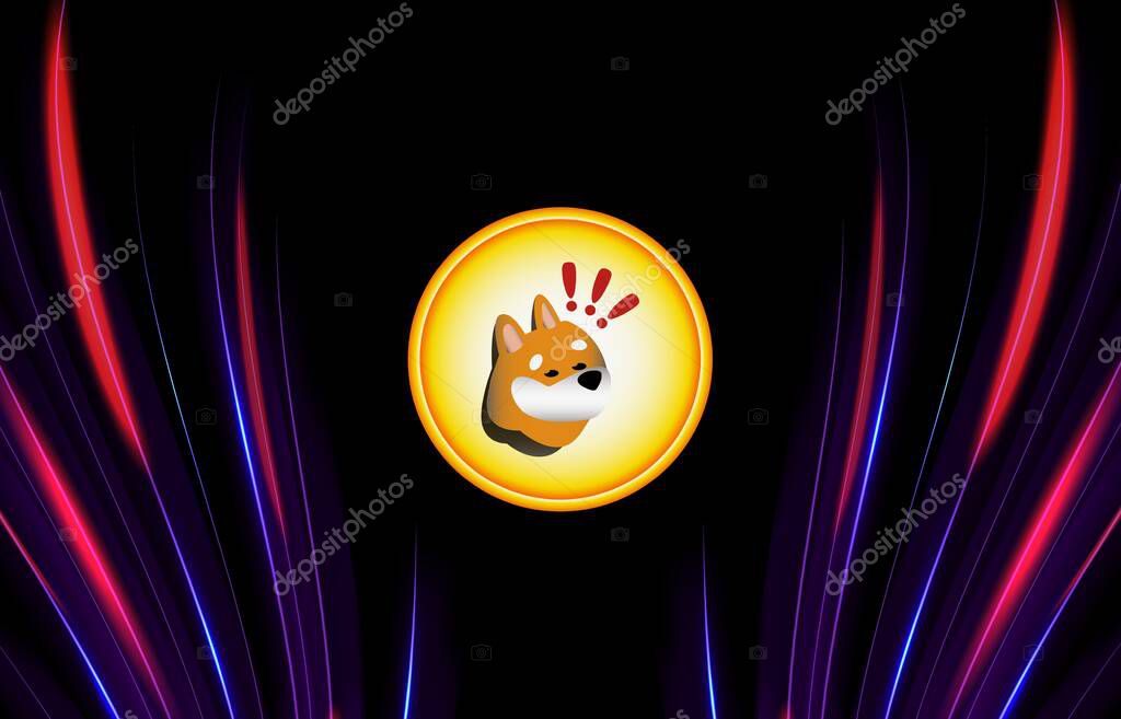Bonk coin cryptocurrency image on digital background. 3d illustrations.