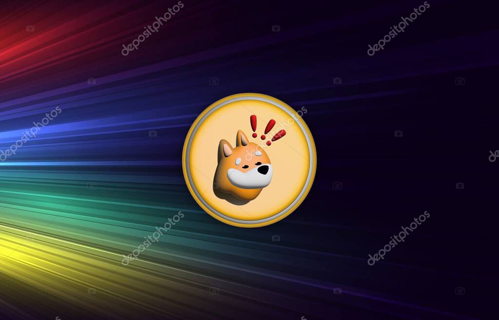 Bonk coin cryptocurrency image on digital background. 3d illustrations.