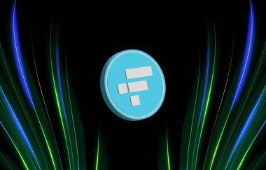 Dijital arkaplanda ftx token-ftt şifreli para birimi logoları. 3d illüstrasyon.