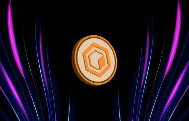 Dijital arkaplanda çekirdek dao-core kripto para birimi resimleri. 3d illüstrasyon.