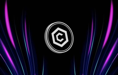 Dijital arkaplanda cronos-cro kripto para birimi logoları. 3d illüstrasyon.