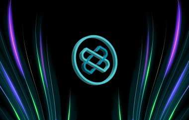 Dijital arkaplanda ağ dokuması şifreli para birimi logoları var. 3d illüstrasyon.