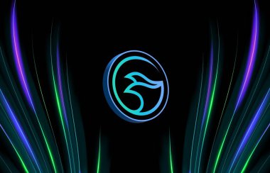 Manta network-manta para şifreli para birimi resmi dijital arkaplanda. 3d illüstrasyon.