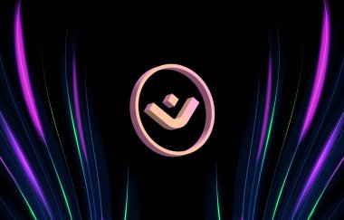 Dijital arkaplanda mantra-om kripto para birimi logoları. 3d illüstrasyon.