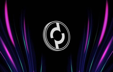 Dijital arkaplanda cep ağı-pokt şifreli para birimi resimleri. 3d illüstrasyon.