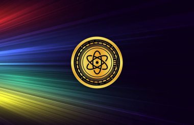 Dijital arkaplanda proton-xpr kripto para birimi resimleri. 3d illüstrasyon.