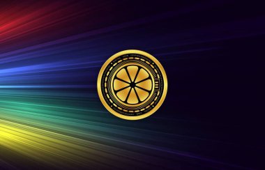 dijital arkaplanda limewire-lmwr sanal para birimi resimleri. 3d illüstrasyon