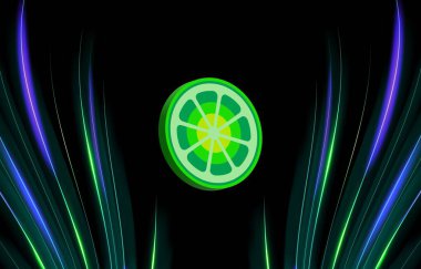 dijital arkaplanda limewire-lmwr sanal para birimi resimleri. 3d illüstrasyon