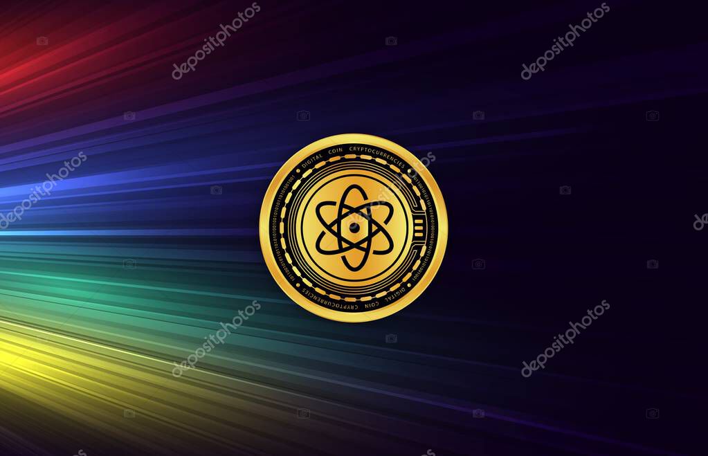 Proton-xpr cryptocurrency images on digital background. 3d illustration.