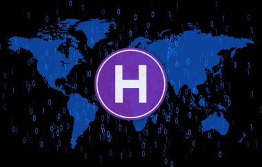 Dijital arka planda kava ödünç para biriminin görüntüsü. 3B çizimler.