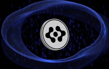 Dijital arkaplanda yapay süper zeka İttifak-fet sanal para birimi görüntüsü. 3d illüstrasyon.