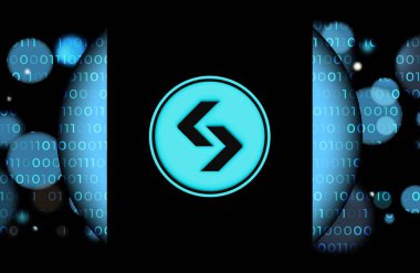 bitget token-bgb dijital arkaplanda şifreli para birimi logoları. 3d illüstrasyon.