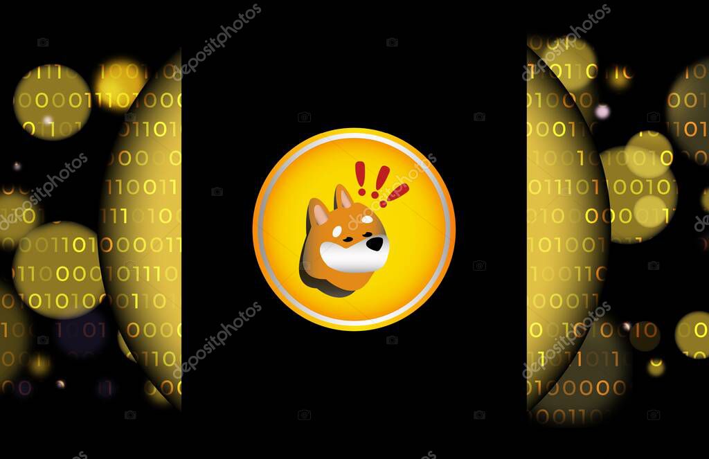 Bonk coin cryptocurrency image on digital background. 3d illustrations.