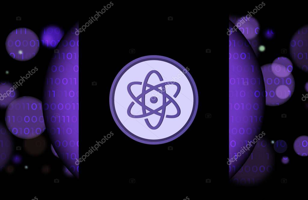 Proton-xpr cryptocurrency images on digital background. 3d illustration.