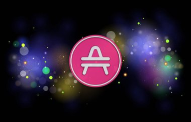 Dijital arkaplanda amfi kripto para birimi resimleri. 3d illüstrasyon.