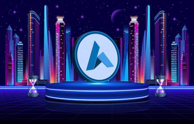 ardor-ardr virtual currency views. 3d illustration.