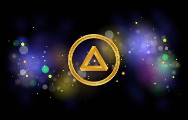 Arpa madeni para biriminin dijital bir arka plandaki görüntüsü. 3d illüstrasyon.