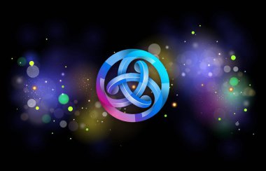 Dijital arka planda astar astar sikke logosu. 3d illüstrasyon.