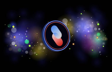 Dijital arkaplanda atmchain-atm sanal para birimi görüntüsü. 3d illüstrasyon.