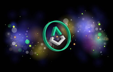 Dijital arkaplanda Eos sanal para birimi görüntüsü. 3B çizimler.